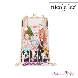 Nicole Lee USA Nikky Kisslock Closure Printed Eco-Leather Phone & Sunglass Purse